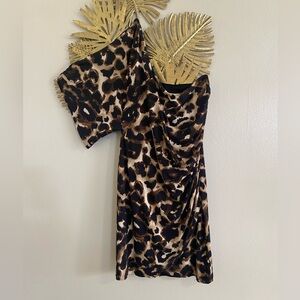 Enfocus Studio Brown One-Shoulder Dress